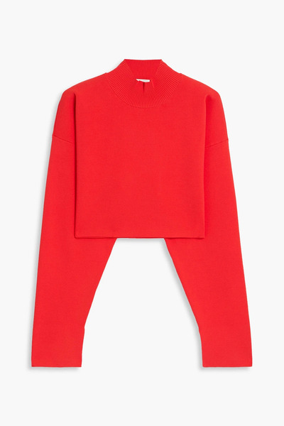  3.1 Phillip Lim - Cropped Stretch-knit Turtleneck Top - Red - S 