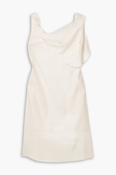  Aaizél - Draped Linen-blend Dress - White - Xs 