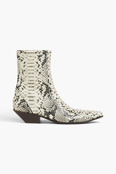  Acne Studios - Snake-effect Leather Ankle Boots - Animal Print - Eu 36 