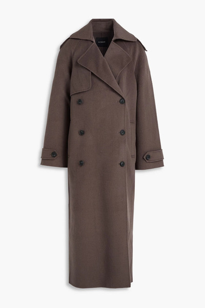  A.emery - Elmore Double-breasted Wool-blend Twill Coat - Gray - L/xl 