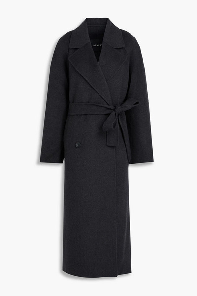  A.emery - Evans Double-breasted Wool-blend Twill Coat - Gray - L/xl 