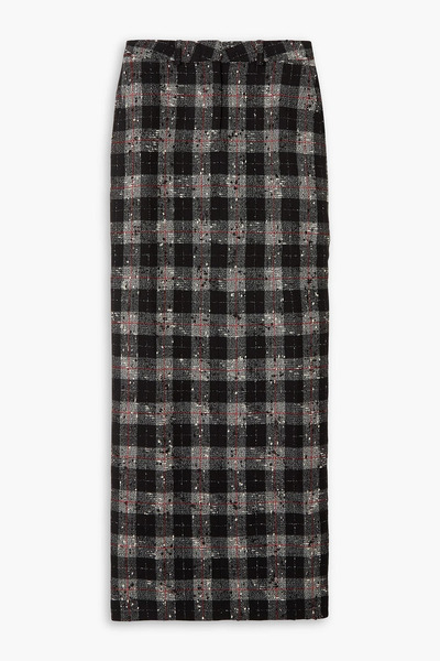  Alessandra Rich - Checked Wool-blend Bouclé-tweed Maxi Skirt - Black - It 36 