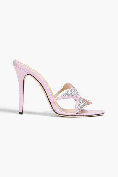  Alessandra Rich - Crystal-embellished Leather Mules - Purple - Eu 36 