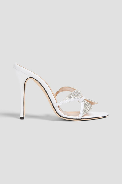  Alessandra Rich - Crystal-embellished Leather Mules - White - Eu 36 