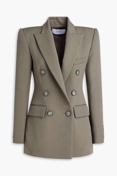  Alex Perry - Double-breasted Grain De Poudre Wool-blend Blazer - Neutral - Uk 6 