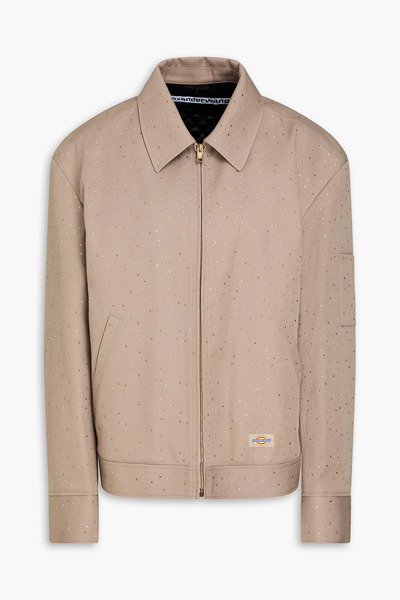  Alexander Wang - Crystal-embellished Cotton-blend Twill Jacket - Neutral - Xxs 