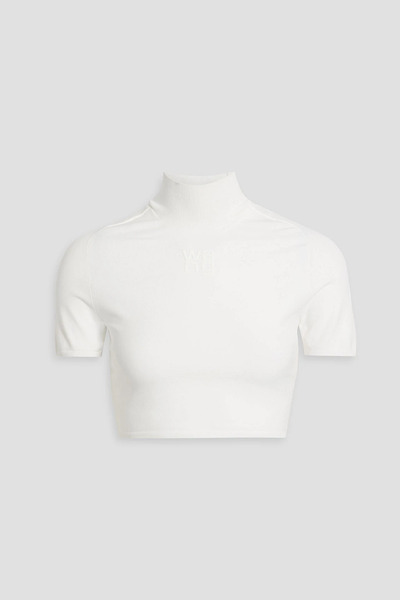  Alexanderwang.t - Cropped Stretch-knit Turtleneck Top - White - Xs 