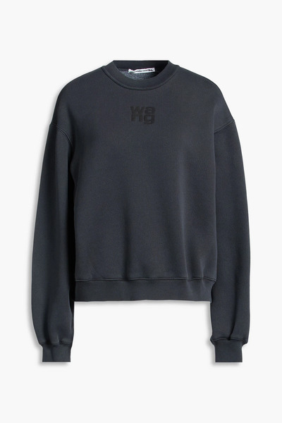  Alexanderwang.t - Essential Printed Cotton-blend Fleece Sweatshirt - Gray - Xxs 