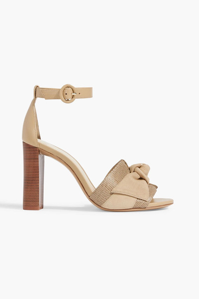  Alexandre Birman - Maxi Clarita 90 Suede, Smooth And Lizard-effect Leather Sandals - Neutral - Eu 35 