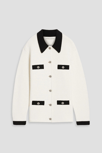  Alice Olivia - Phoebe Embellished Wool-blend Jacket - White - L 