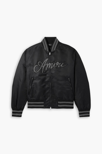  Amiri - Logo-appliquéd Padded Shell Bomber Jacket - Black - S 