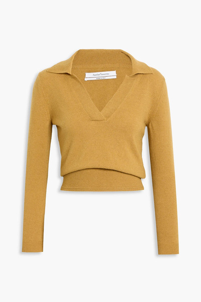  Another Tomorrow - Cashmere And Wool-blend Polo Sweater - Yellow - Xs 