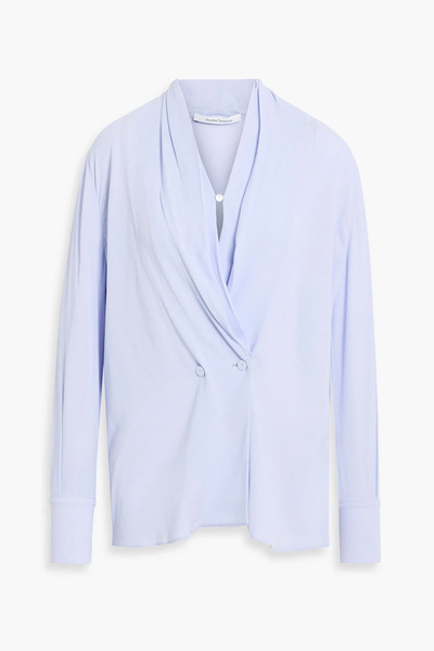  Another Tomorrow - Draped Crepe Blouse - Purple - It 38 