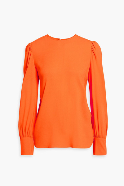  Another Tomorrow - Gathered Crepe Blouse - Orange - It 38 
