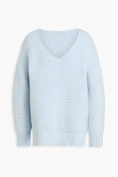  Another Tomorrow - Ribbed Merino Wool-blend Sweater - Blue - Xs 