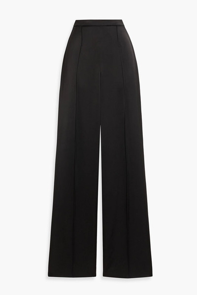  Another Tomorrow - Satin Straight-leg Pants - Black - It 38 