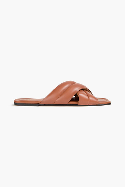  Atp Atelier - Coti Quilted Padded Leather Sandals - Brown - Eu 37 