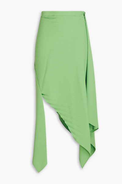  A.w.a.k.e. Mode - Wrap-effect Pleated Crepe Skirt - Green - Fr 34 
