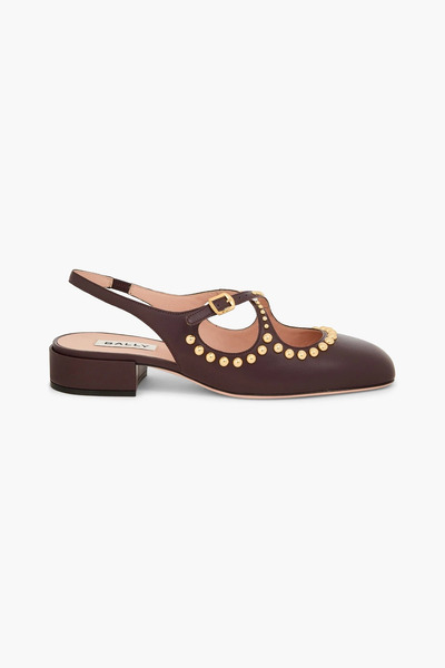  Bally - Blariska 30 Studded Glossed-leather Slingback Pumps - Brown - Eu 36 