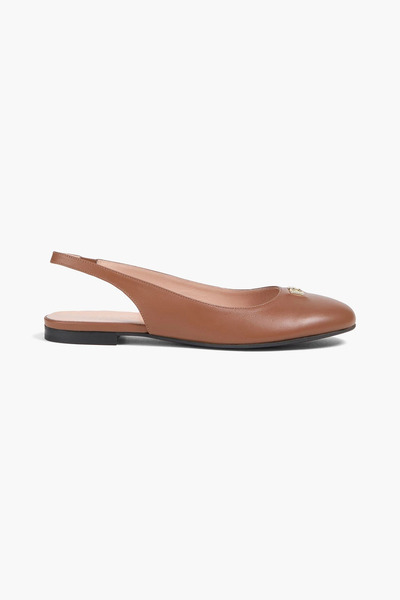  Bally - Embellished Leather Slingback Flats - Brown - Eu 36 