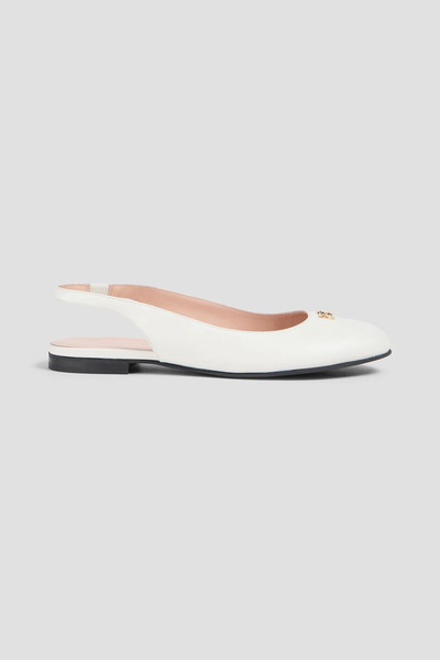  Bally - Embellished Leather Slingback Flats - White - Eu 36 