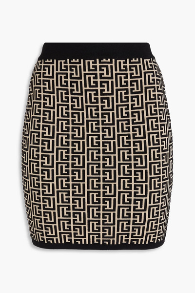  Balmain - Jacquard-knit Wool-blend Mini Skirt - Neutral - Fr 36 