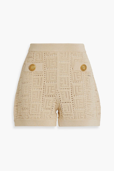 Balmain - Pointelle-knit Shorts - Neutral - Fr 36 