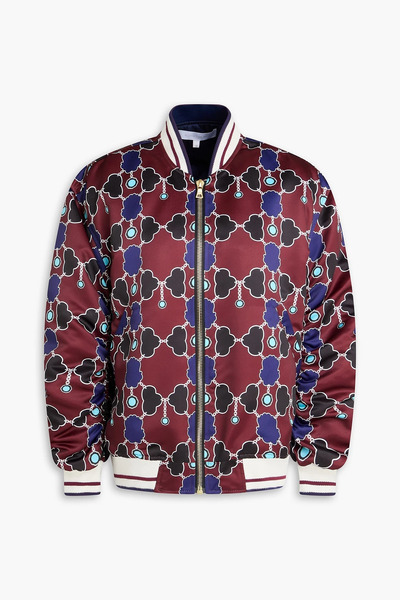  Borgo De Nor - Iggy Printed Shell Bomber Jacket - Burgundy - Uk 6 