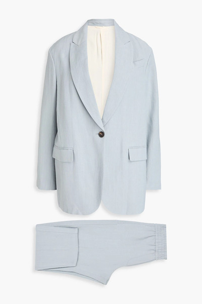  Brunello Cucinelli - Bead-embellished Twill Suit - Blue - It 44 