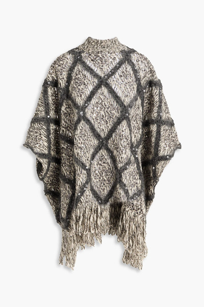  Brunello Cucinelli - Sequin-embellished Wool-blend Turtleneck Sweater - Gray - S 