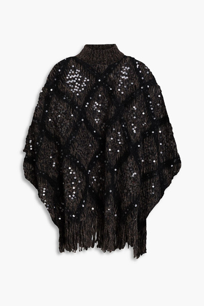  Brunello Cucinelli - Sequin-embellished Wool-blend Turtleneck Sweater - Gray - S 