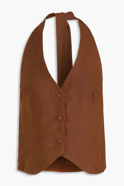 Casa Raki - Abi Linen Top - Brown - Xs 