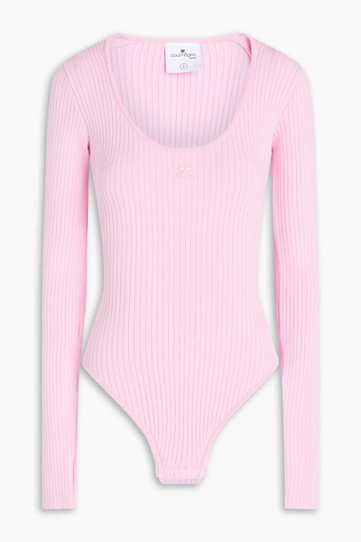  Courrèges - Ribbed-knit Bodysuit - Pink - L 