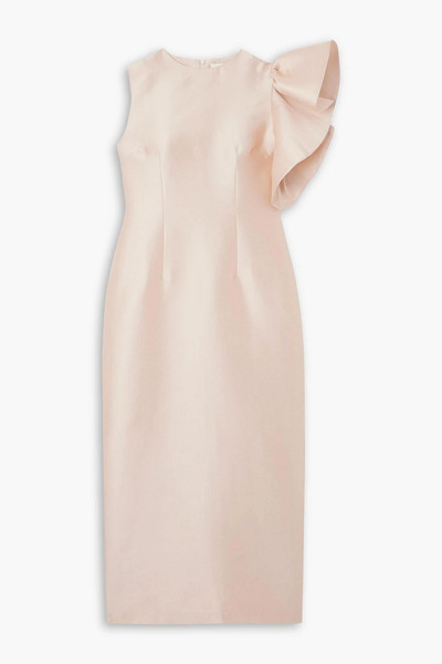  Destree - Franz Asymmetric Faille Midi Dress - Neutral - Xs 