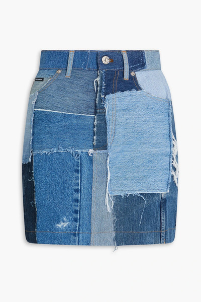  Dolce&gabbana - Patchwork Denim Mini Skirt - Blue - It 40 