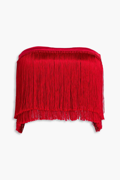  Dolce&gabbana - Strapless Fringed Stretch-silk Satin Bra Top - Red - It 38 