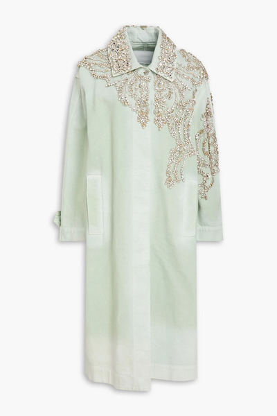  Erdem - Crystal-embellished Denim Coat - Green - L 