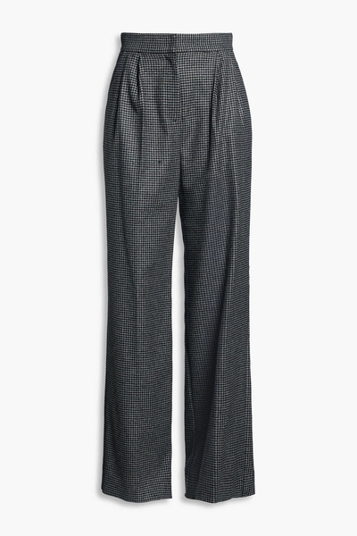  Erdem - Pleated Houndstooth Tweed Wide-leg Pants - Gray - Uk 12 