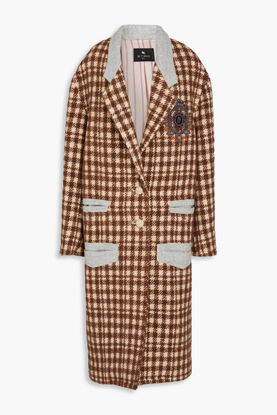  Etro - Double-breasted Houndstooth Bouclé-tweed Coat - Brown - It 44 