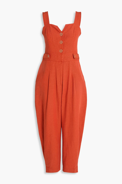  Farm Rio - Cropped Cotton And Lyocell-blend Jumpsuit - Red - Xxs 