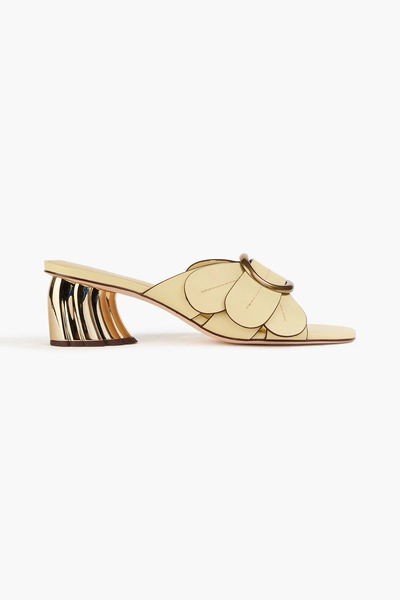  Farm Rio - Embellished Leather Mules - Yellow - Us 6.5 