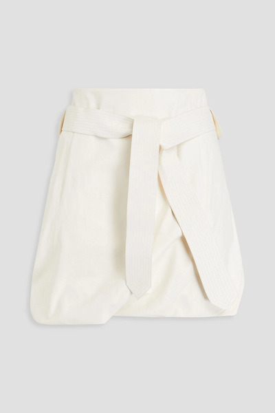  Ferragamo - Leather Mini Skirt - White - It 40 