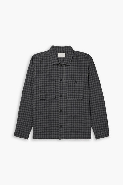  Folk - Patch Checked Seersucker Overshirt - Gray - Xs 