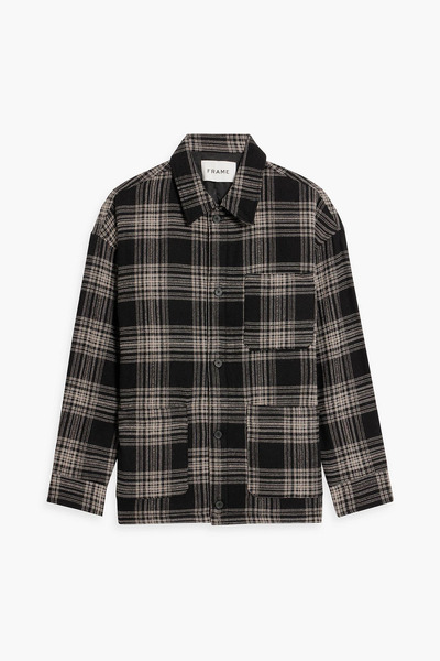  Frame - Checked Wool And Cotton-blend Overshirt - Black - S 