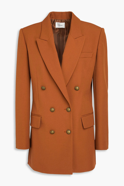  Frame - Double-breasted Twill Blazer - Brown - Us 6 