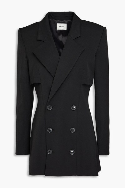  Frame - Double-breasted Wool-blend Blazer - Black - Us 6 