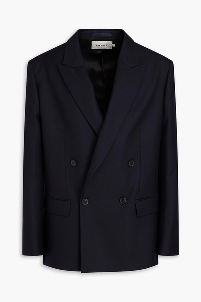  Frame - Double-breasted Wool-twill Blazer - Blue - S 