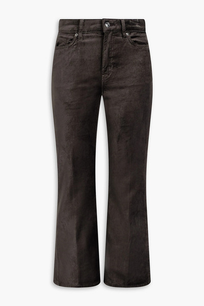  Frame - Le Crop Mini Boot Cotton-blend Velvet Bootcut Pants - Gray - 26 