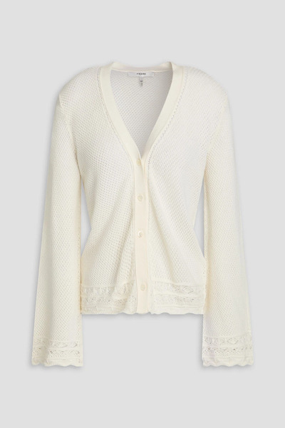  Frame - Pointelle-knit Cardigan - White - S 