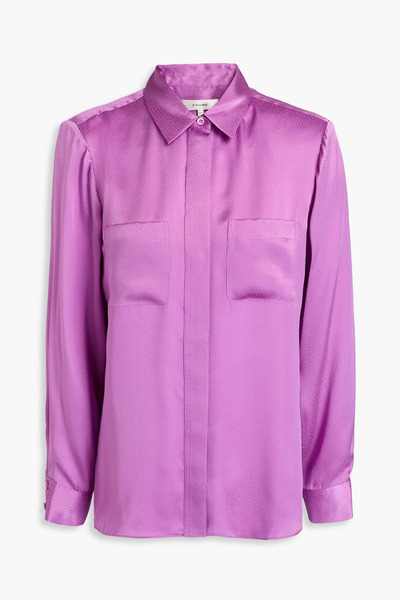  Frame - Silk-jacquard Shirt - Purple - S 